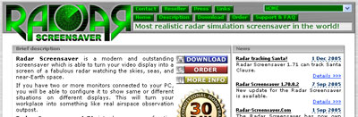 www.Radar-Screensaver.com web design example